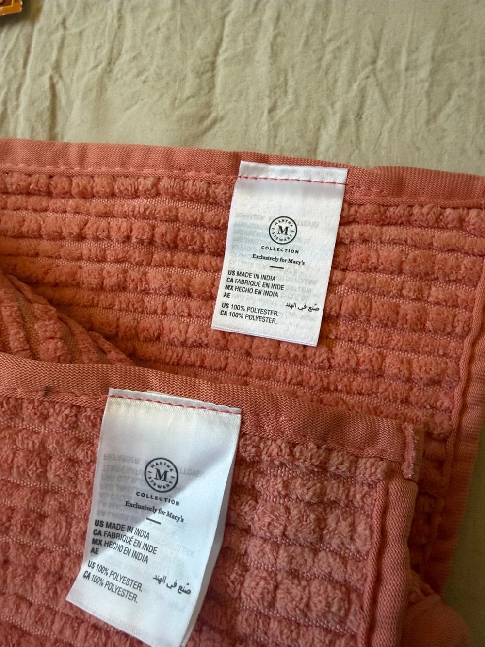 Martha Stewart Coral Chenille Bath Mat - Warm Coral Tone